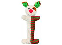 Vánoční hračka sob, pes, dvoubarevný manšestr 28 cm