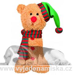  Vánoční hračka plyšová sněhulák, sob, medvěd 27 cm